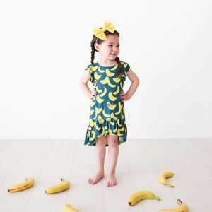 Posh Peanut 5T Ruffled Cap Sleeve Hi Low Dress - Bananas